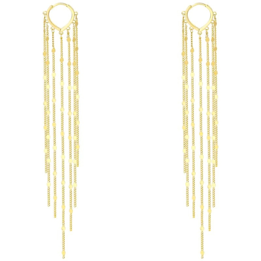 Stunning multi tassel drop chandelier earrings in gold or sterling silver